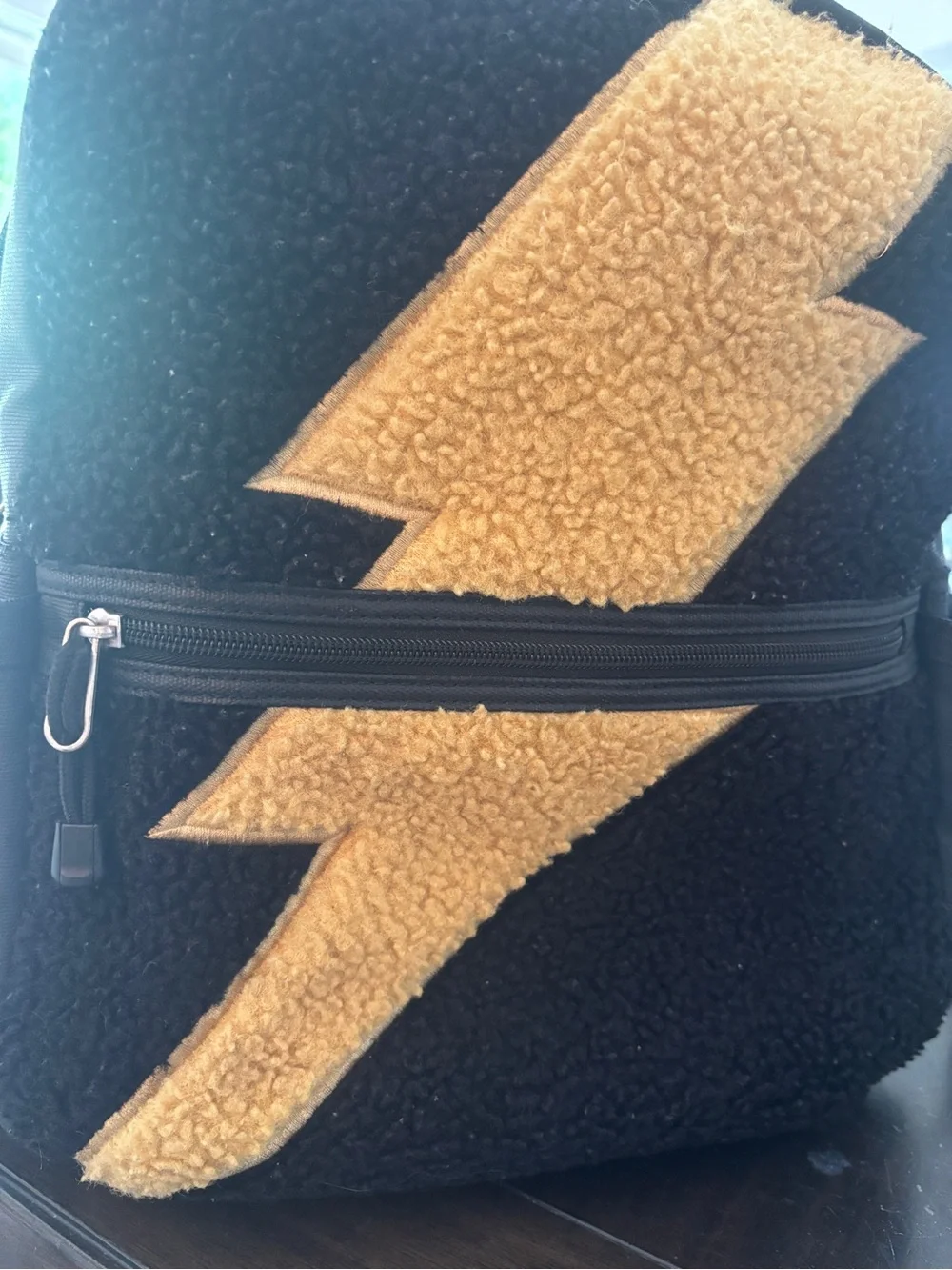 STATE kids black sherpa lightning bolt backpack